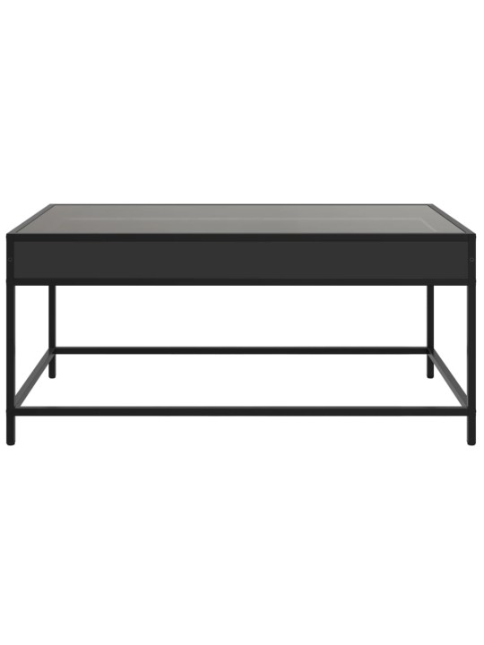 Kavos staliukas su Infinity LED lemputėmis, juodas, 90x50x41cm