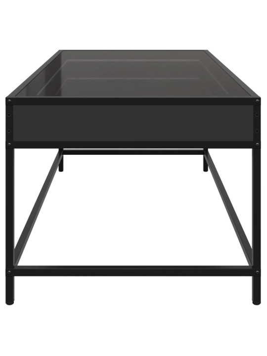 Kavos staliukas su Infinity LED lemputėmis, juodas, 90x50x41cm