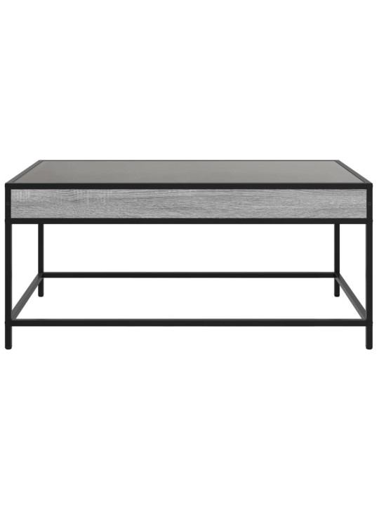 Kavos staliukas su Infinity LED lemputėmis, pilkas, 90x50x41cm