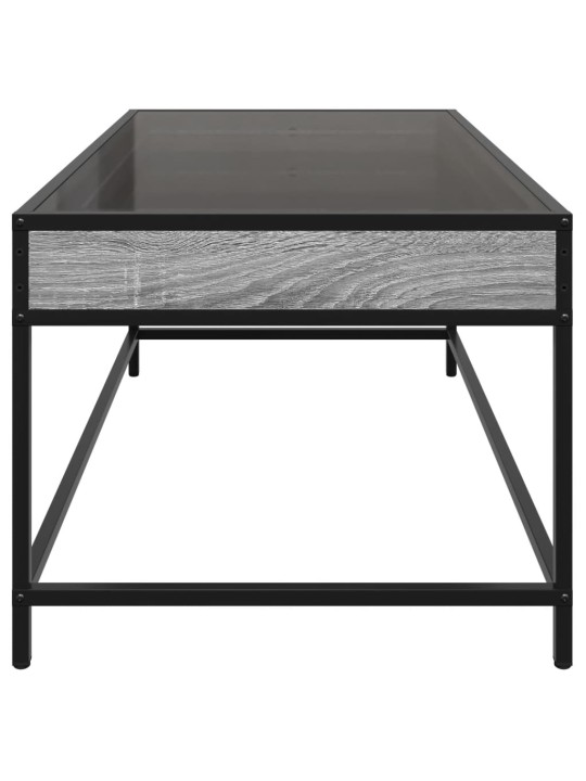 Kavos staliukas su Infinity LED lemputėmis, pilkas, 90x50x41cm