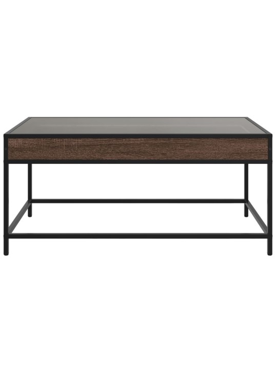Kavos staliukas su Infinity LED lemputėmis, rudas, 90x50x41cm