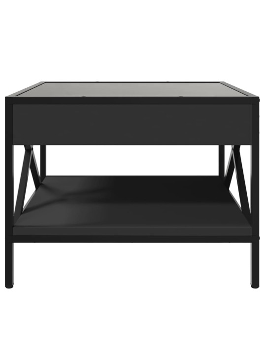 Kavos staliukas su Infinity LED lemputėmis, juodas, 50x50x38cm