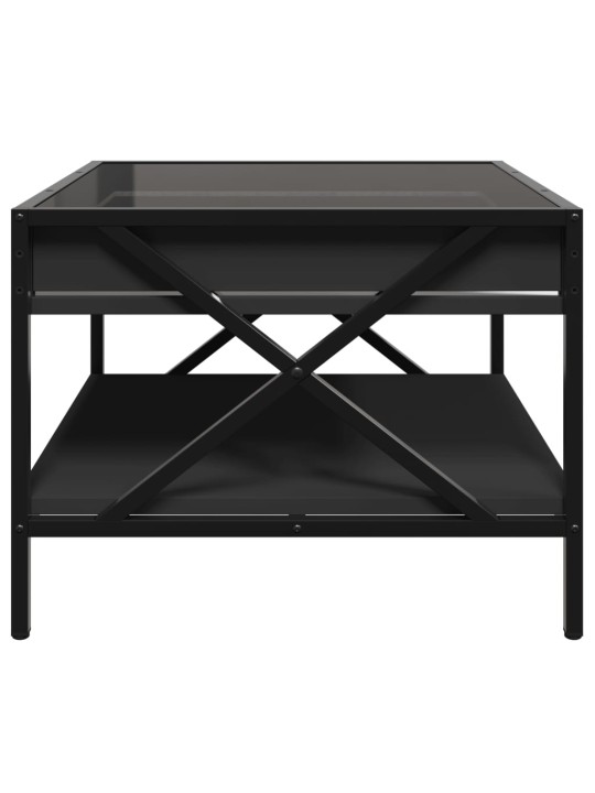 Kavos staliukas su Infinity LED lemputėmis, juodas, 50x50x38cm