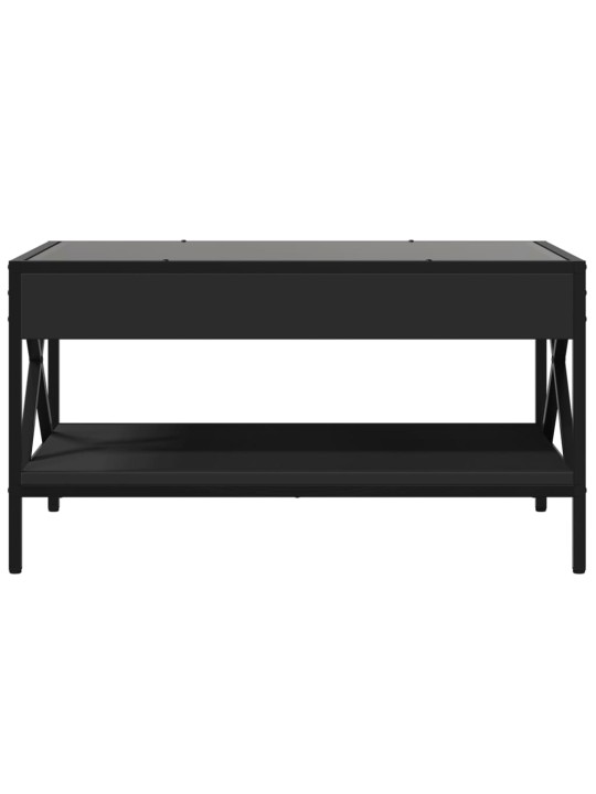 Kavos staliukas su Infinity LED lemputėmis, juodas, 70x50x38cm
