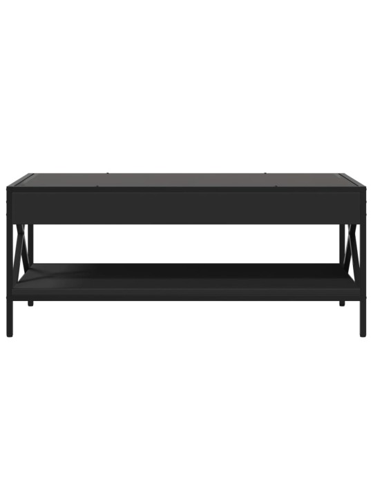 Kavos staliukas su Infinity LED lemputėmis, juodas, 90x50x38cm