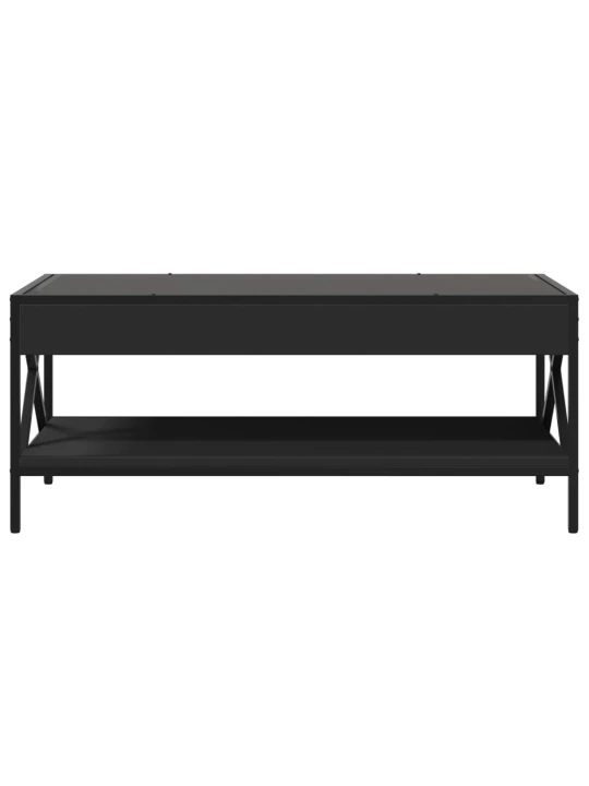 Kavos staliukas su Infinity LED lemputėmis, juodas, 90x50x38cm