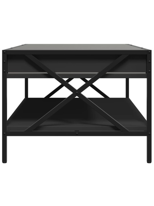 Kavos staliukas su Infinity LED lemputėmis, juodas, 90x50x38cm