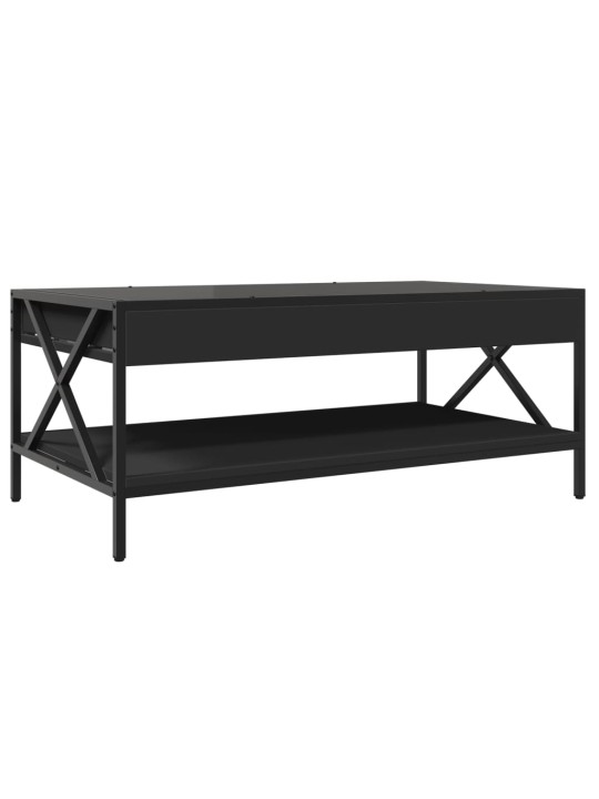 Kavos staliukas su Infinity LED lemputėmis, juodas, 90x50x38cm
