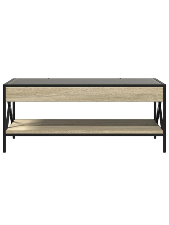 Kavos staliukas su Infinity LED lemputėmis, ąžuolo, 90x50x38cm