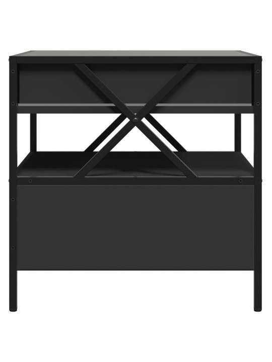 Kavos staliukas su Infinity LED lemputėmis, juodas, 50x50x51cm