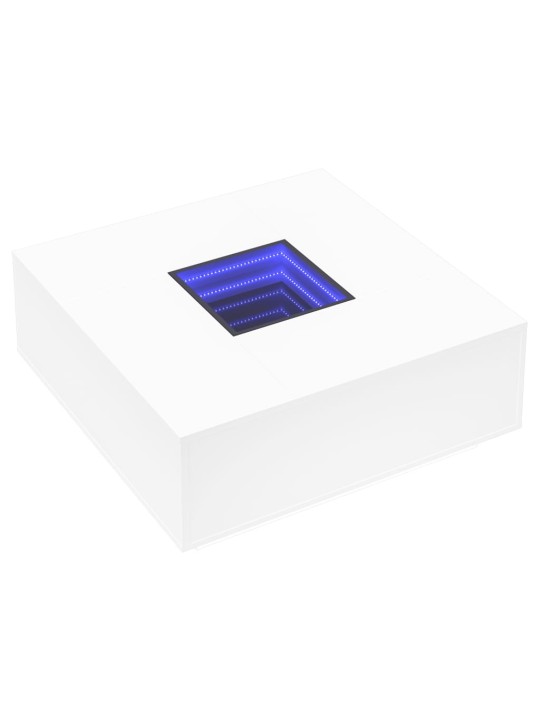 Kavos staliukas su Infinity LED, baltas, 100x100x40cm