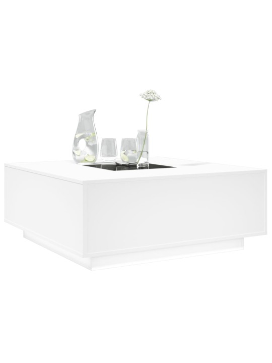 Kavos staliukas su Infinity LED, baltas, 100x100x40cm