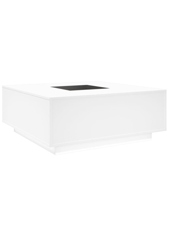 Kavos staliukas su Infinity LED, baltas, 100x100x40cm