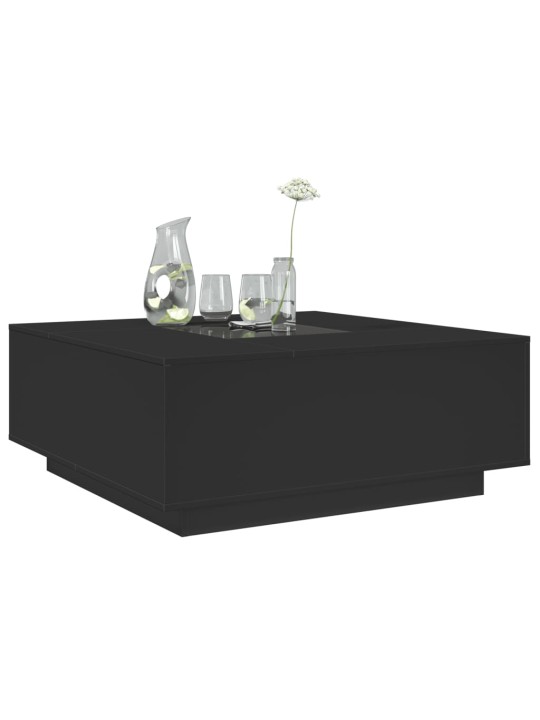 Kavos staliukas su Infinity LED, juodas, 100x100x40cm