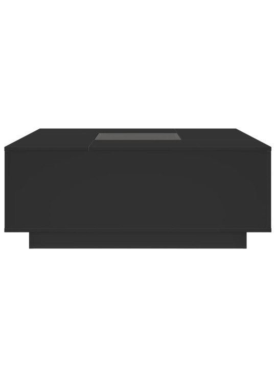 Kavos staliukas su Infinity LED, juodas, 100x100x40cm