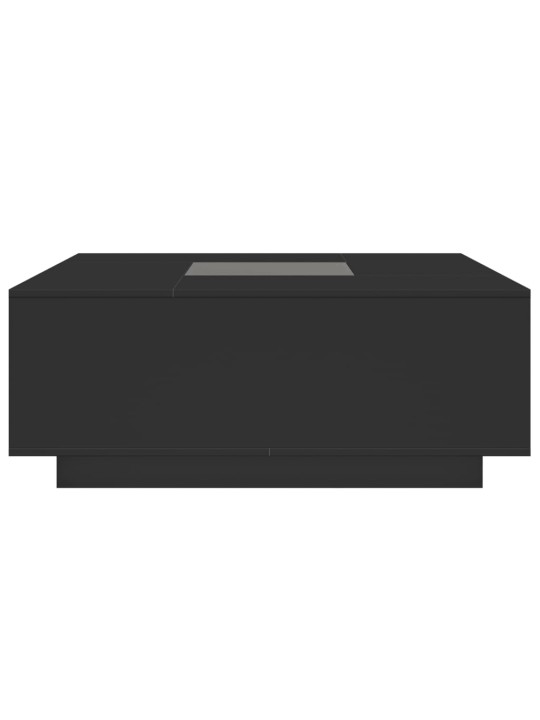 Kavos staliukas su Infinity LED, juodas, 100x100x40cm