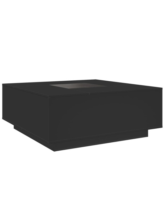 Kavos staliukas su Infinity LED, juodas, 100x100x40cm