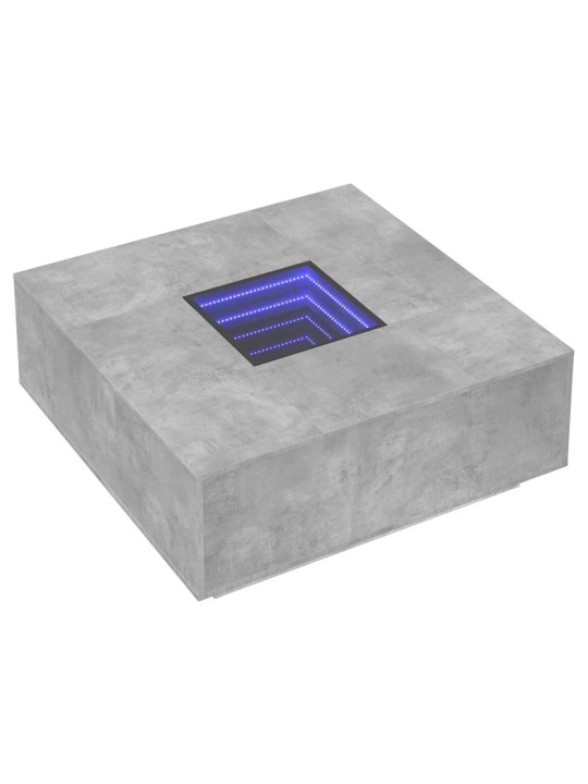 Kavos staliukas su Infinity LED, betono, 100x100x40cm