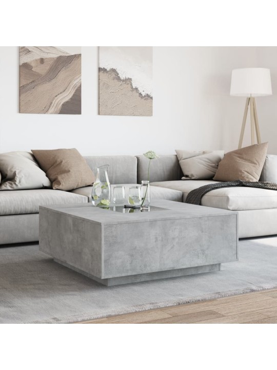 Kavos staliukas su Infinity LED, betono, 100x100x40cm
