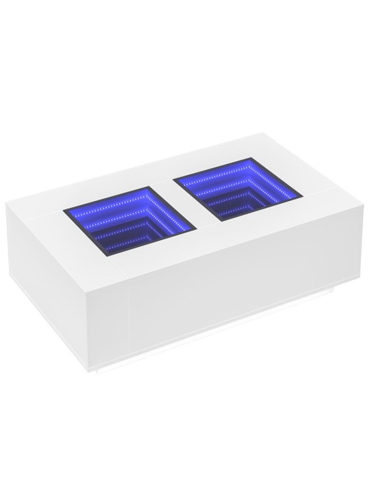 Kavos staliukas su Infinity LED, baltas, 116x69x40cm