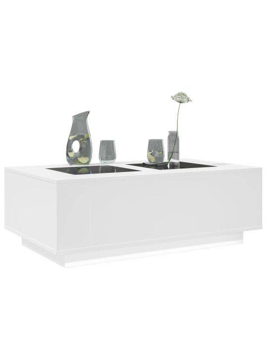 Kavos staliukas su Infinity LED, baltas, 116x69x40cm