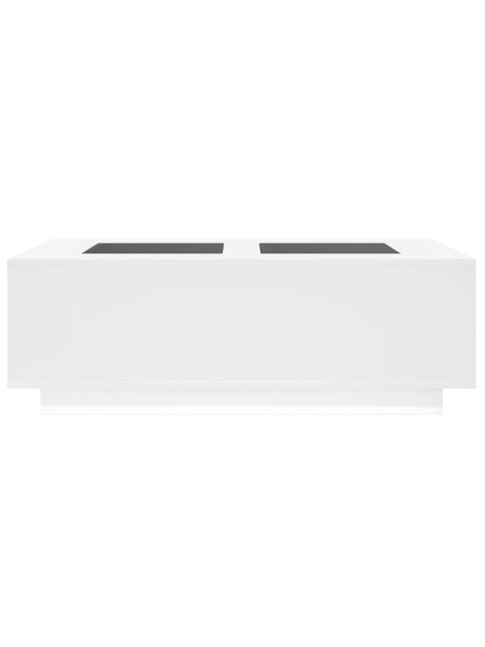 Kavos staliukas su Infinity LED, baltas, 116x69x40cm