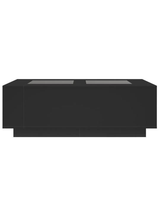 Kavos staliukas su Infinity LED, juodas, 116x69x40cm