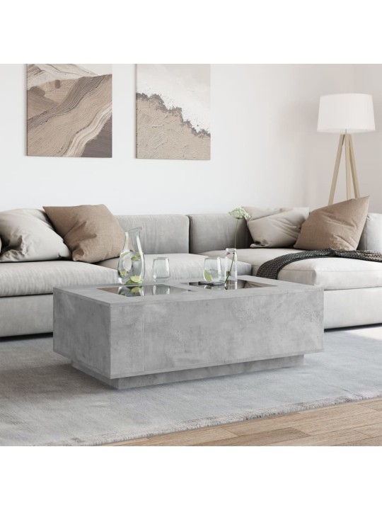 Kavos staliukas su Infinity LED, betono, 116x69x40cm