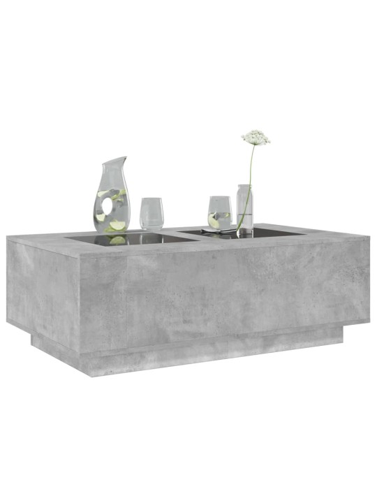 Kavos staliukas su Infinity LED, betono, 116x69x40cm