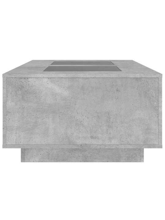 Kavos staliukas su Infinity LED, betono, 116x69x40cm