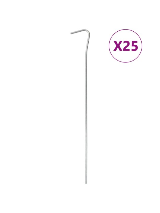 Palapinės kaiščiai, 25vnt., 23cm, skersmuo 3mm, plienas