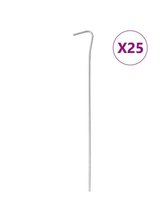 Palapinės kaiščiai, 25vnt., 23cm, skersmuo 3mm, plienas