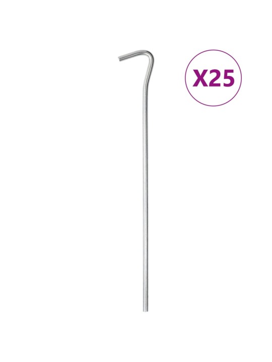 Palapinės kaiščiai, 25vnt., 23cm, skersmuo 5mm, plienas