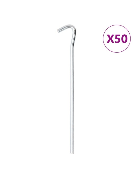 Palapinės kaiščiai, 50vnt., 23cm, skersmuo 7mm, plienas