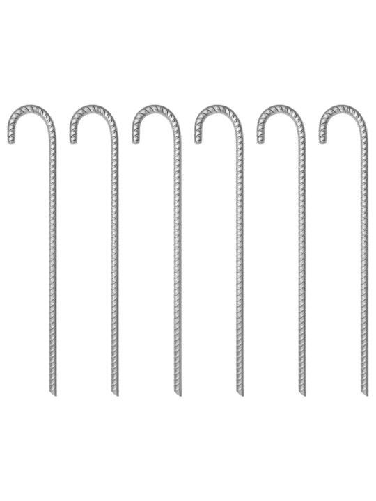 Palapinės kaiščiai, 6vnt., 41,5cm, skersmuo 12mm, plienas