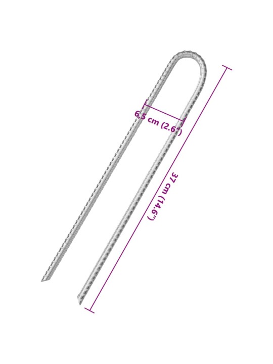 Palapinės kaiščiai, 6vnt., 37cm, skersmuo 10mm, U forma