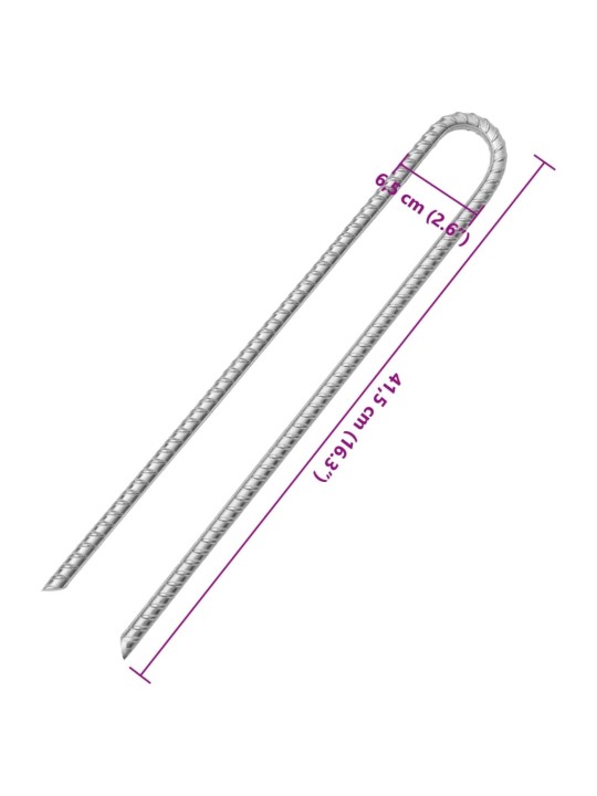 Palapinės kaiščiai, 6vnt., 41,5cm, skersmuo 12mm, U forma