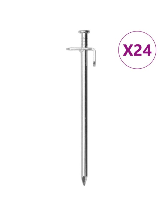 Palapinės kaiščiai, 24vnt., 19,5cm, skersmuo 8mm, plienas