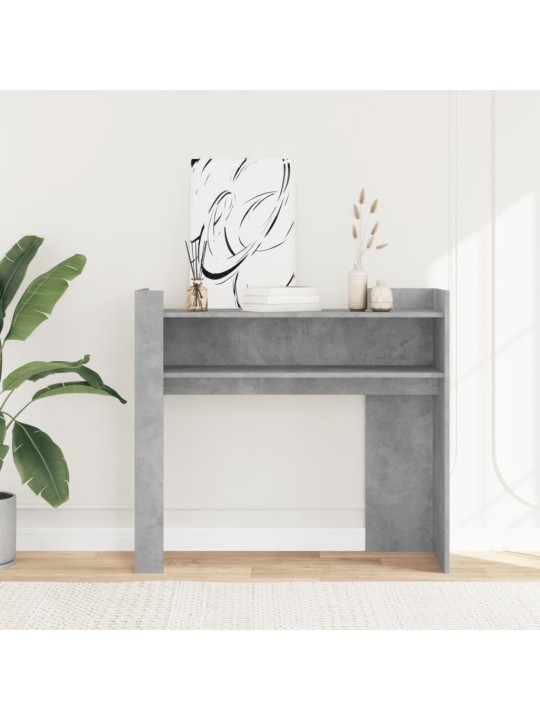 Konsolinis staliukas, betono, 100x35x90cm, apdirbta mediena