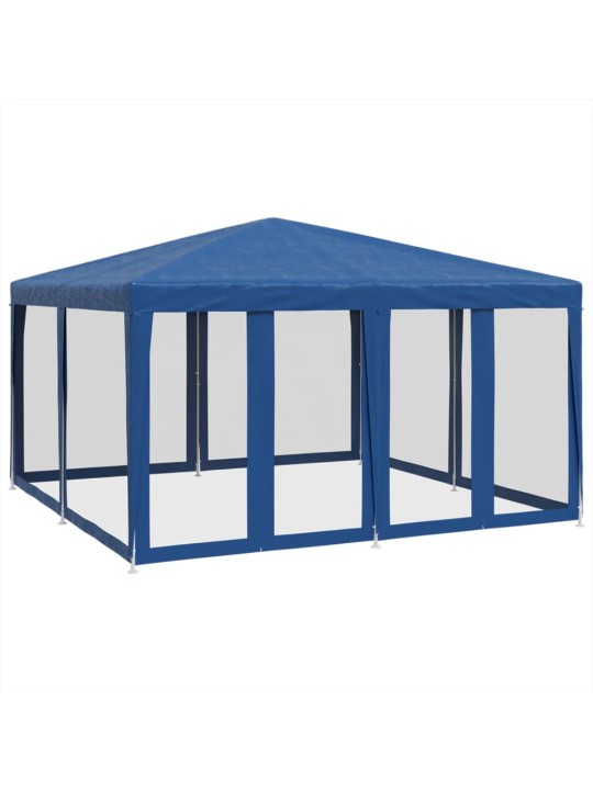 Proginė palapinė su 8 tinklinėmis sienomis, mėlyna, 4x4m, HDPE