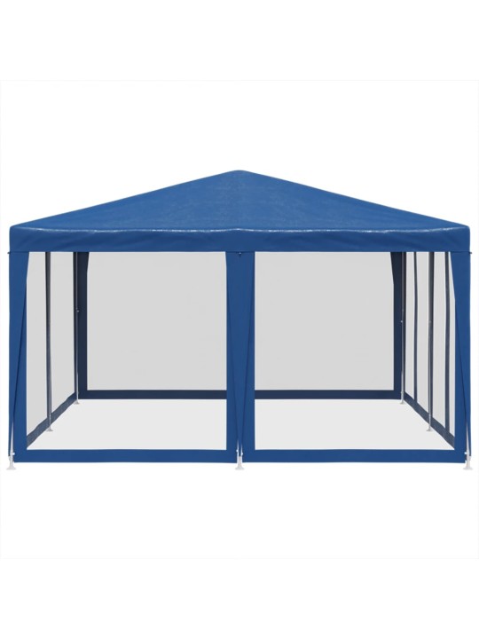 Proginė palapinė su 8 tinklinėmis sienomis, mėlyna, 4x4m, HDPE