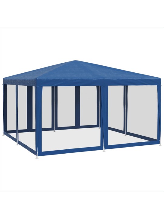Proginė palapinė su 8 tinklinėmis sienomis, mėlyna, 4x4m, HDPE
