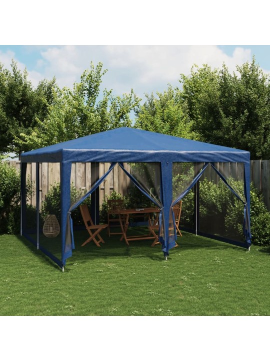 Proginė palapinė su 8 tinklinėmis sienomis, mėlyna, 4x4m, HDPE