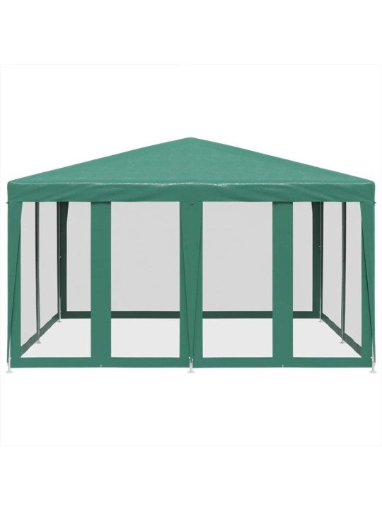 Proginė palapinė su 8 tinklinėmis sienomis, žalia, 4x4m, HDPE