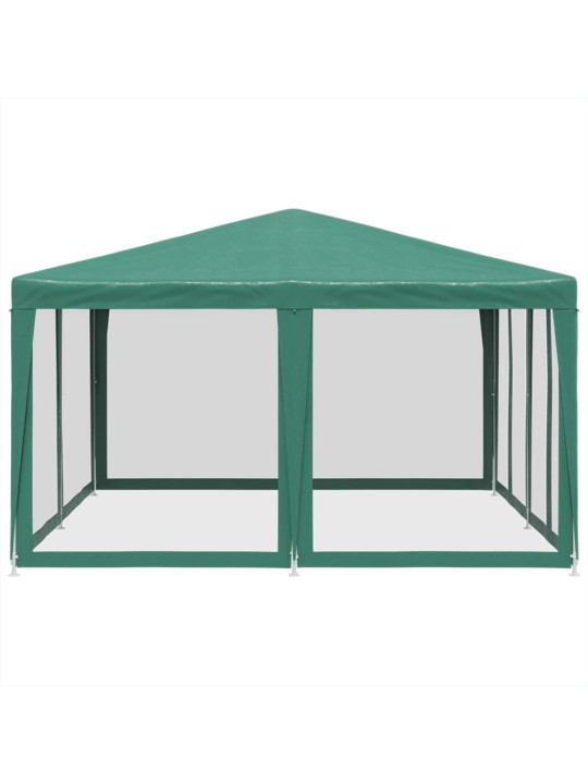 Proginė palapinė su 8 tinklinėmis sienomis, žalia, 4x4m, HDPE