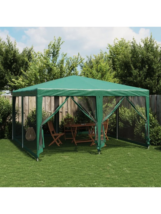 Proginė palapinė su 8 tinklinėmis sienomis, žalia, 4x4m, HDPE