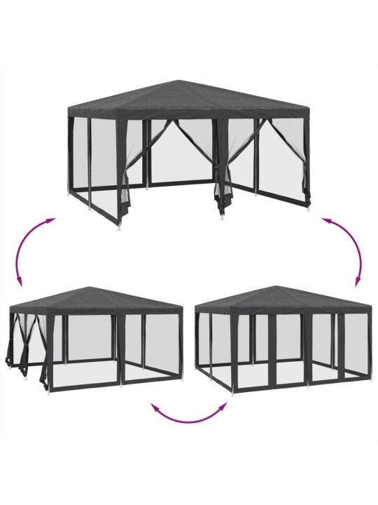 Proginė palapinė su 8 sienomis, antracito, 4x4m, HDPE