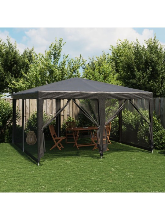 Proginė palapinė su 8 sienomis, antracito, 4x4m, HDPE