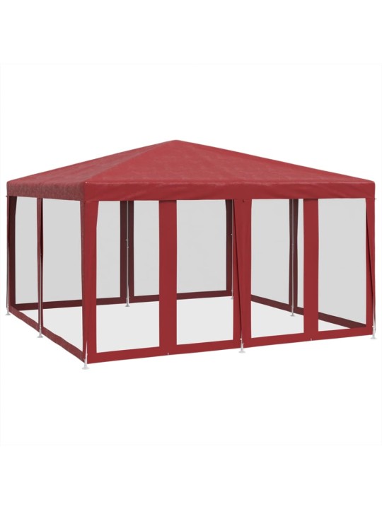 Proginė palapinė su 8 tinklinėmis sienomis, raudona, 4x4m, HDPE