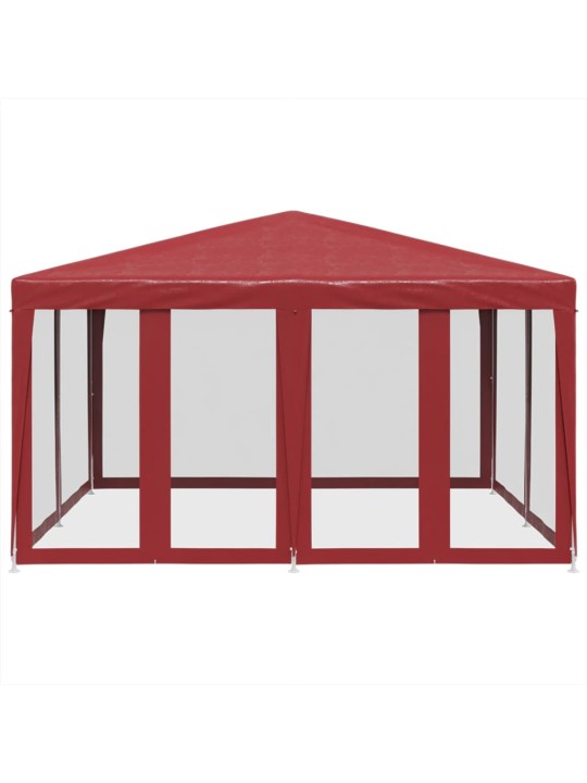 Proginė palapinė su 8 tinklinėmis sienomis, raudona, 4x4m, HDPE